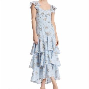 AQUA Light Blue Floral Dress